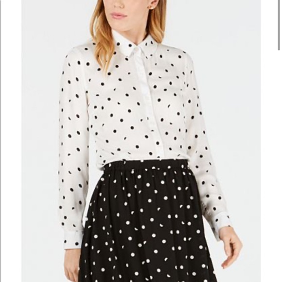 Maison Jules Polka Dot Shirt Blouse - Picture 1 of 6